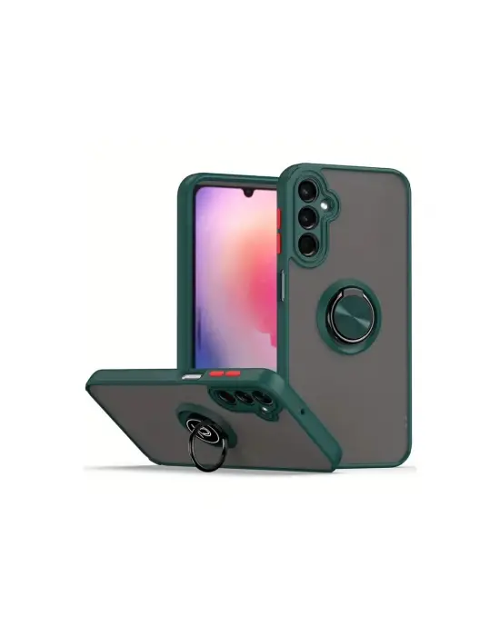 Samsung Galaxy A16 5g Kılıf Montreal Yüzüklü Silikon Kapak - Yeşil