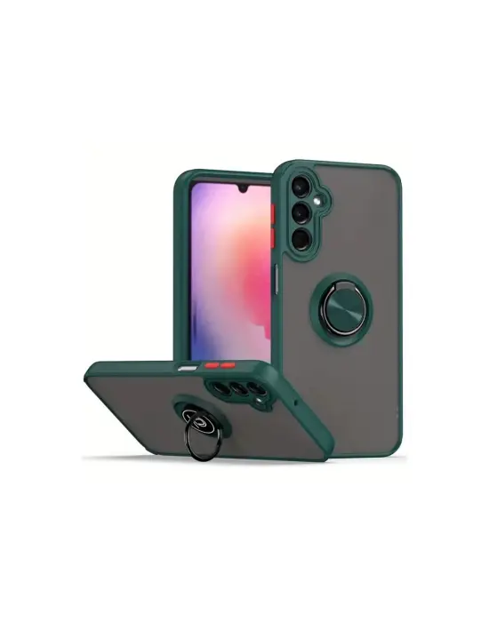 Samsung Galaxy A17 5g Montreal Yüzüklü Silikon Kapak - Yeşil