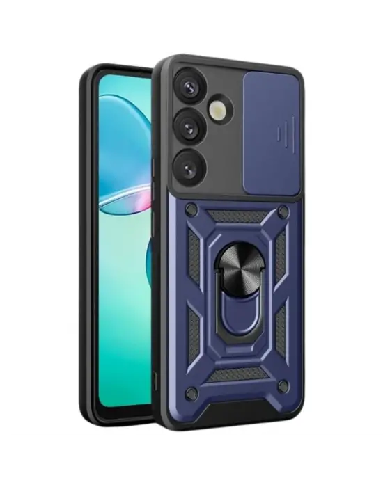 Samsung Galaxy A17 5g Pars Lens Yüzüklü Silikon - Lacivert