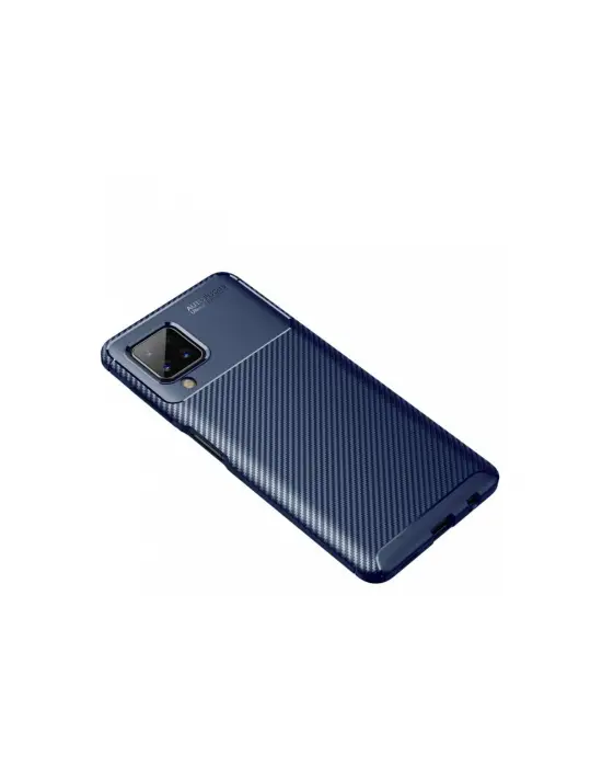 Samsung Galaxy A22 Kılıf Auto Focus Karbon Kapak - Lacivert