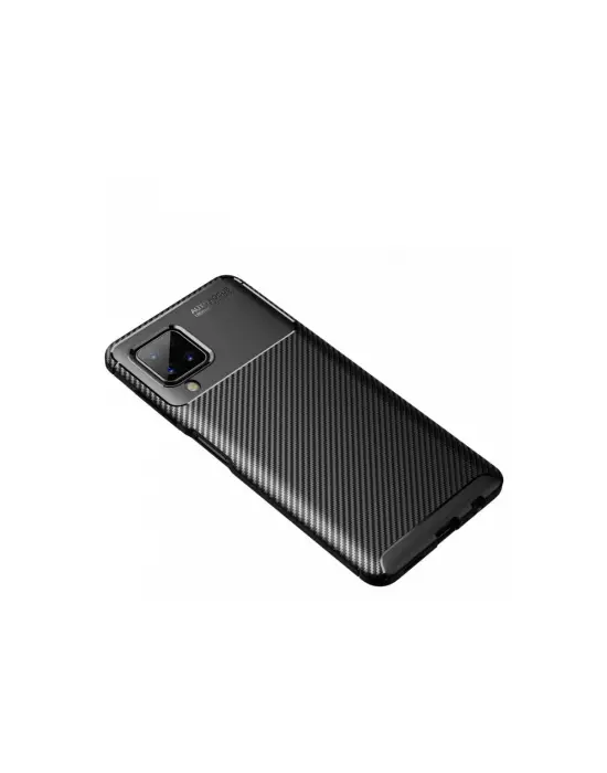 Samsung Galaxy A22 Kılıf Auto Focus Karbon Kapak - Siyah