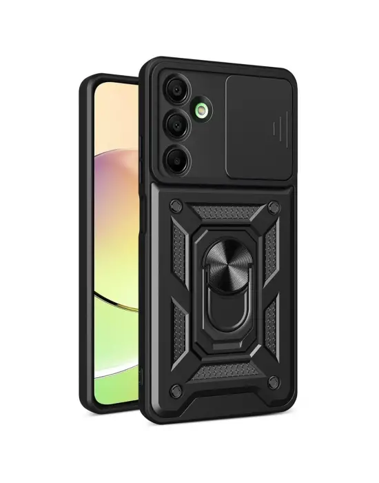 Samsung Galaxy A26 Kılıf Pars Lens Yüzüklü Silikon - Siyah
