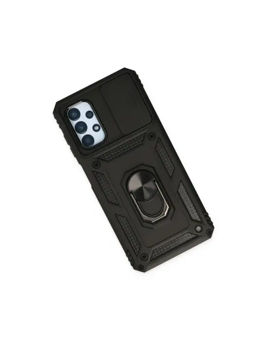 Samsung Galaxy A33 5g Kılıf Pars Lens Yüzüklü Silikon - Siyah