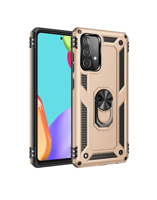 Samsung Galaxy A33 5g Kılıf Sofya Yüzüklü Silikon Kapak - Gold