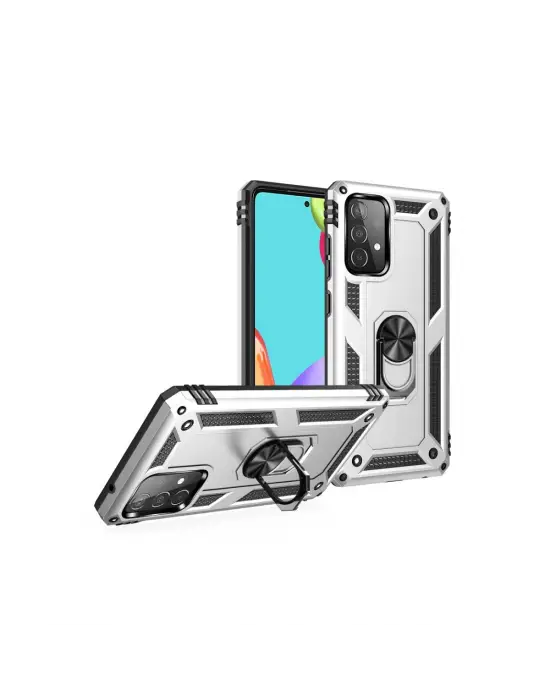 Samsung Galaxy A33 5g Kılıf Sofya Yüzüklü Silikon Kapak - Gümüş