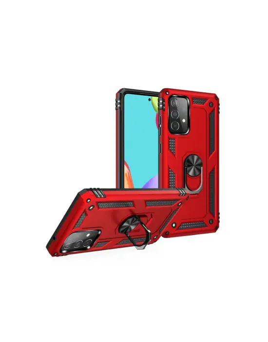 Samsung Galaxy A33 5g Kılıf Sofya Yüzüklü Silikon Kapak - Kırmızı