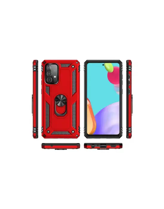 Samsung Galaxy A33 5g Kılıf Sofya Yüzüklü Silikon Kapak - Kırmızı