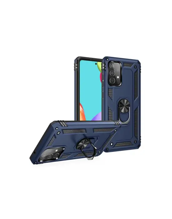 Samsung Galaxy A33 5g Kılıf Sofya Yüzüklü Silikon Kapak - Lacivert