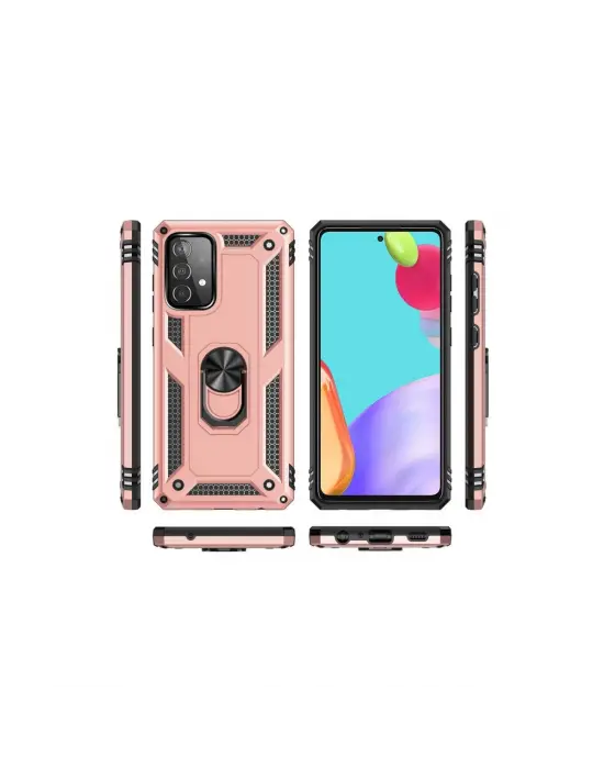 Samsung Galaxy A33 5g Kılıf Sofya Yüzüklü Silikon Kapak - Rose