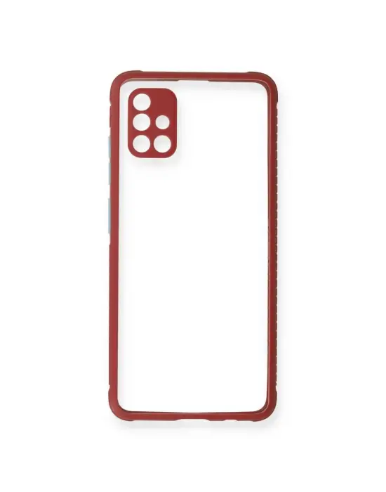 Samsung Galaxy A51 Kılıf Miami Şeffaf Silikon - Fuşya