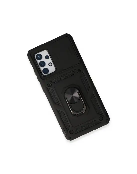 Samsung Galaxy A53 5g Kılıf Pars Lens Yüzüklü Silikon - Siyah