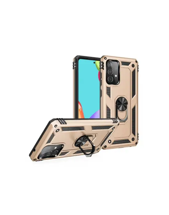 Samsung Galaxy A53 5g Kılıf Sofya Yüzüklü Silikon Kapak - Gold