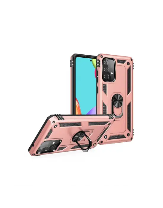 Samsung Galaxy A53 5g Kılıf Sofya Yüzüklü Silikon Kapak - Rose