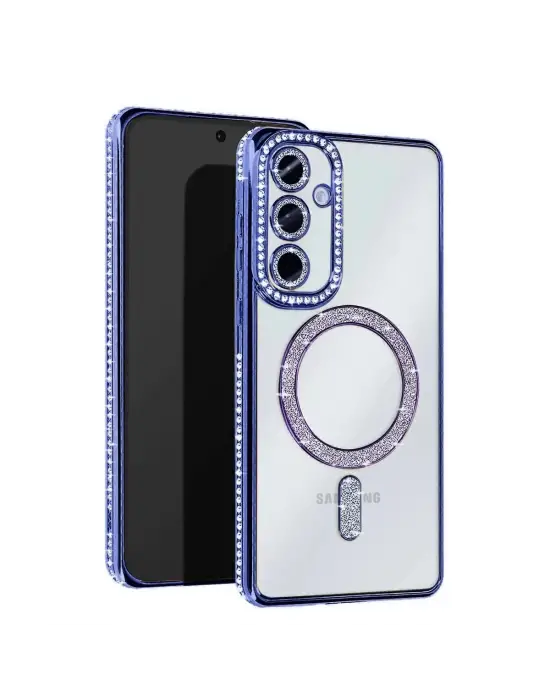 Samsung Galaxy A55 5g Joke Simli Magneticsafe Kılıf - Mavi