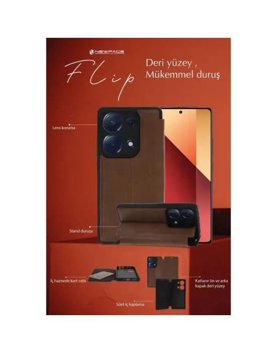Samsung Galaxy A55 5g Kılıf Flip Cover - Taba