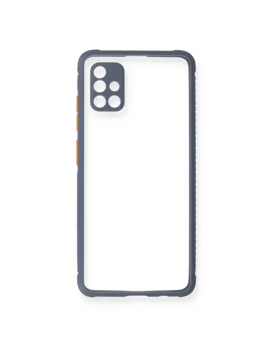 Samsung Galaxy A71 Kılıf Miami Şeffaf Silikon - Gri
