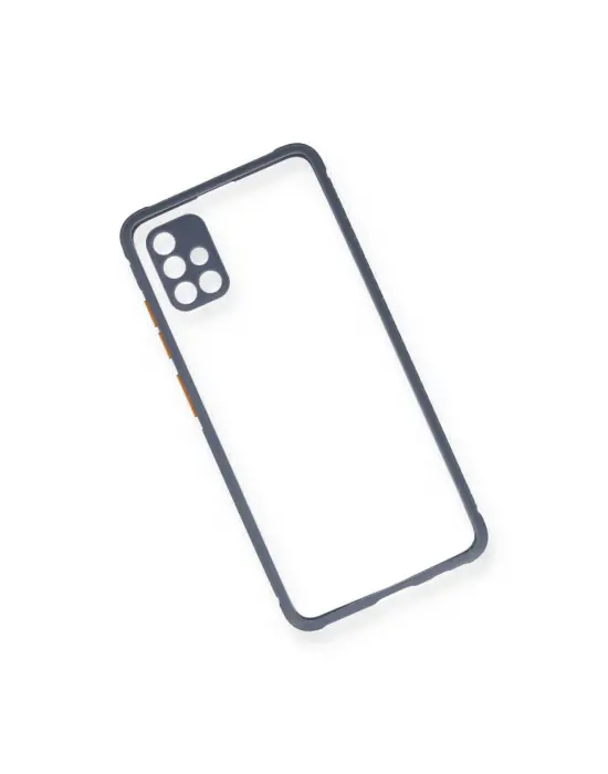 Samsung Galaxy A71 Kılıf Miami Şeffaf Silikon - Gri