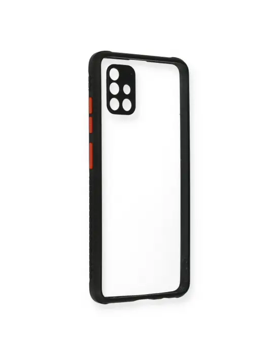 Samsung Galaxy A71 Kılıf Miami Şeffaf Silikon - Siyah
