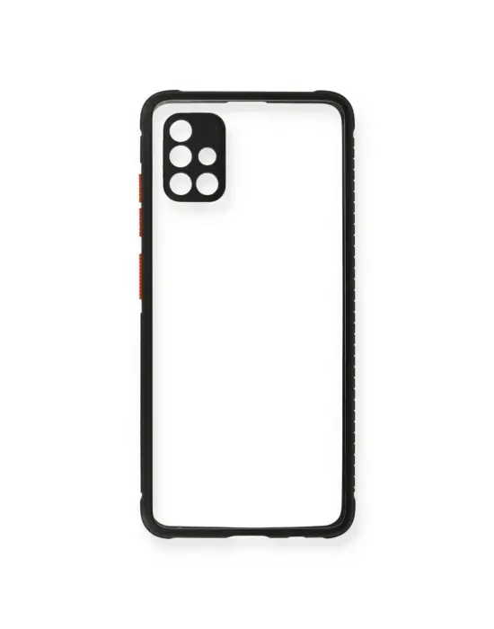 Samsung Galaxy A71 Kılıf Miami Şeffaf Silikon - Siyah