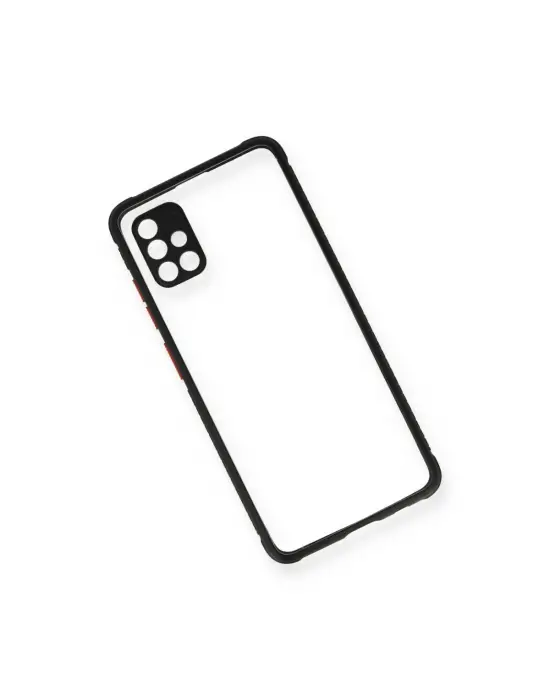 Samsung Galaxy A71 Kılıf Miami Şeffaf Silikon - Siyah