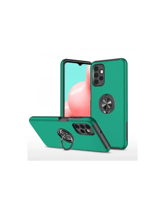 Samsung Galaxy A72 Kılıf Elit Yüzüklü Kapak - Yeşil