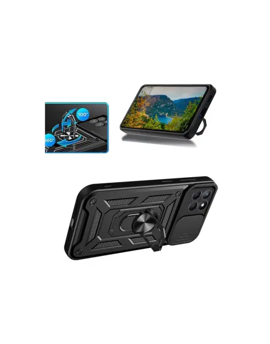 Samsung Galaxy M15 Kılıf Pars Lens Yüzüklü Silikon - Gümüş