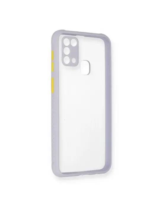 Samsung Galaxy M31 Kılıf Miami Şeffaf Silikon - Lila