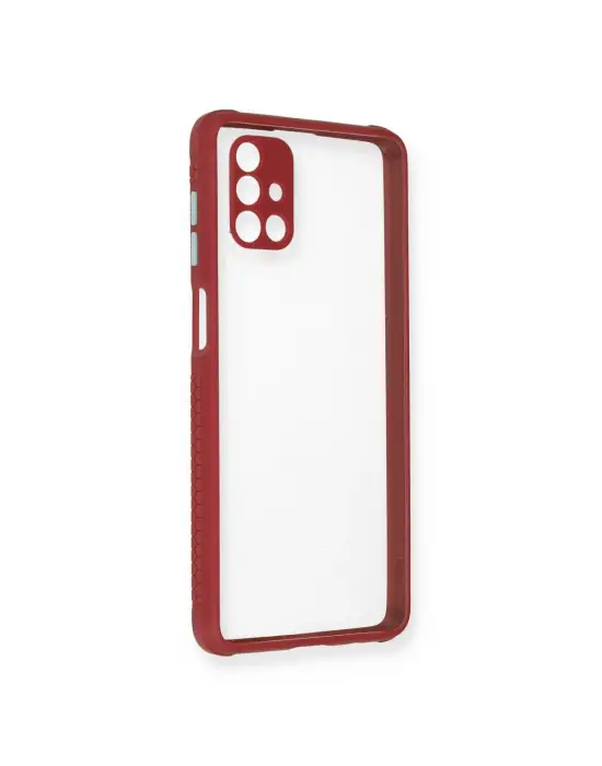 Samsung Galaxy M51 Kılıf Miami Şeffaf Silikon - Fuşya