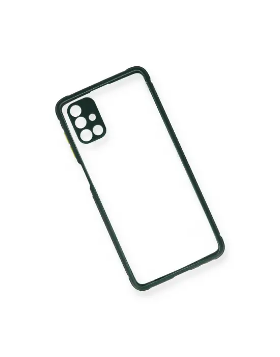 Samsung Galaxy M51 Kılıf Miami Şeffaf Silikon - Koyu Yeşil