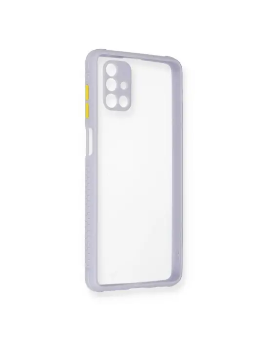 Samsung Galaxy M51 Kılıf Miami Şeffaf Silikon - Lila