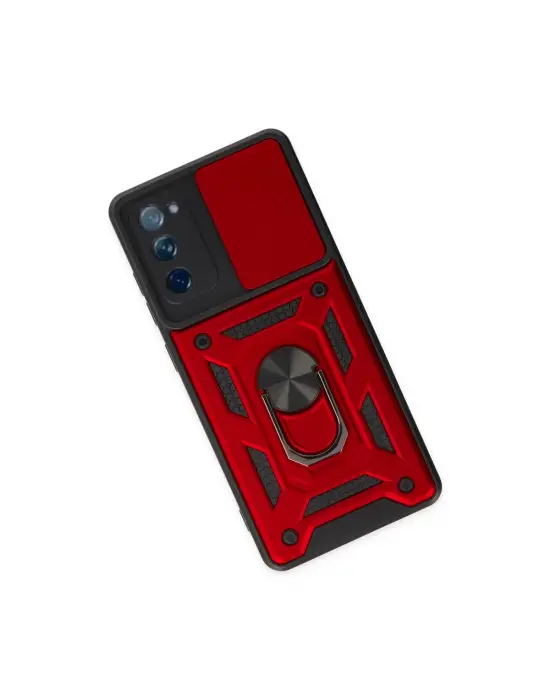 Samsung Galaxy S20 Fe Kılıf Pars Lens Yüzüklü Silikon - Kırmızı