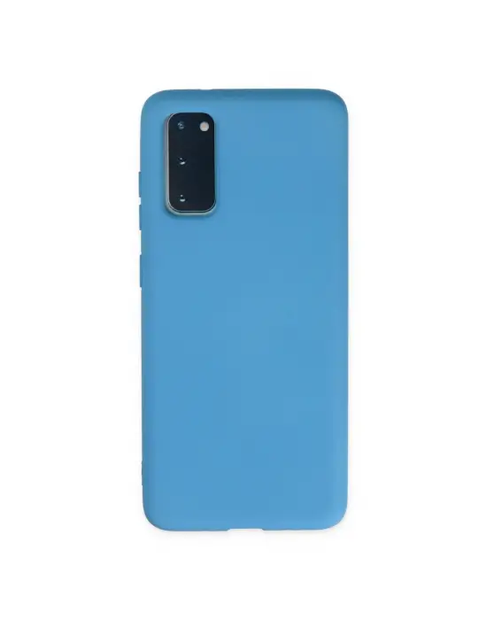 Samsung Galaxy S20 Kılıf Nano İçi Kadife Silikon - Mavi