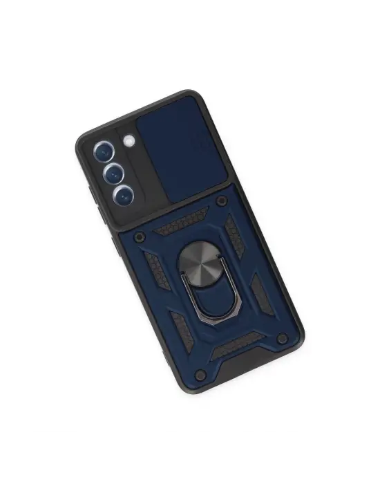 Samsung Galaxy S21 Fe Kılıf Pars Lens Yüzüklü Silikon - Lacivert