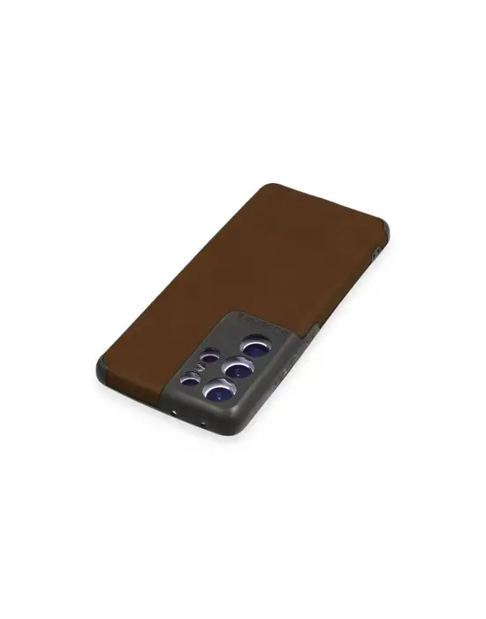 Samsung Galaxy S21 Ultra Kılıf Loop Deri Silikon - Kahverengi
