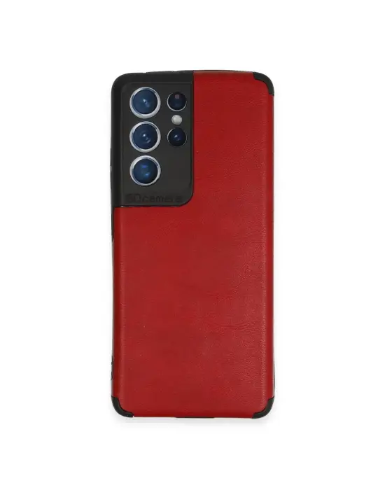 Samsung Galaxy S21 Ultra Kılıf Loop Deri Silikon - Kırmızı