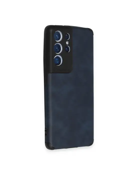 Samsung Galaxy S21 Ultra Kılıf Loop Deri Silikon - Lacivert