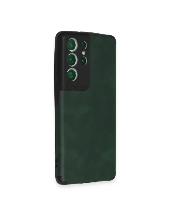 Samsung Galaxy S21 Ultra Kılıf Loop Deri Silikon - Yeşil