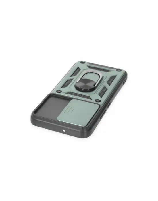 Samsung Galaxy S23 Kılıf Pars Lens Yüzüklü Silikon - Yeşil