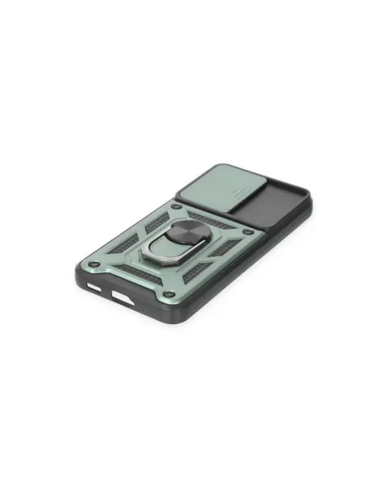 Samsung Galaxy S23 Kılıf Pars Lens Yüzüklü Silikon - Yeşil