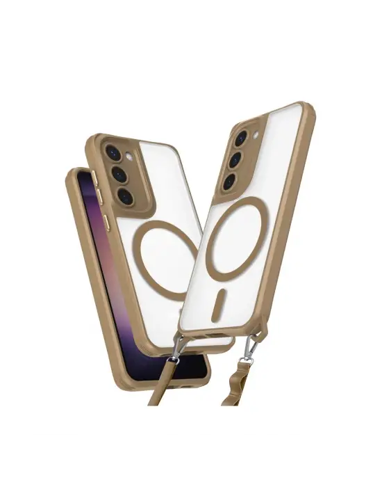 Samsung Galaxy S23 Plus Kılıf Enka Magsafe Silikon Kılıf - Desert