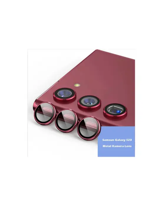 Samsung Galaxy S23 Plus Metal Kamera Lens - Kırmızı