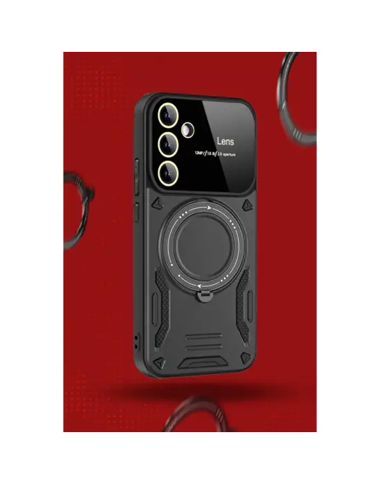 Samsung Galaxy S24 Fe Kılıf Joy Lens Standlı Kapak - Mor