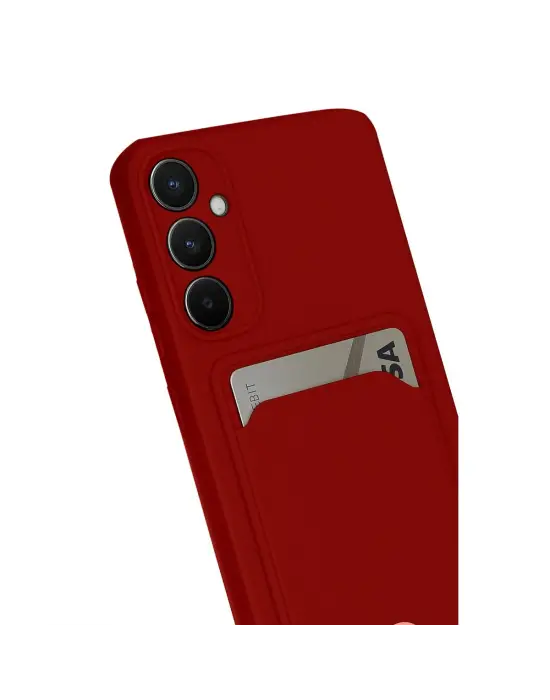 Samsung Galaxy S24 Fe Kılıf Kelvin Kartvizitli Silikon - Kırmızı