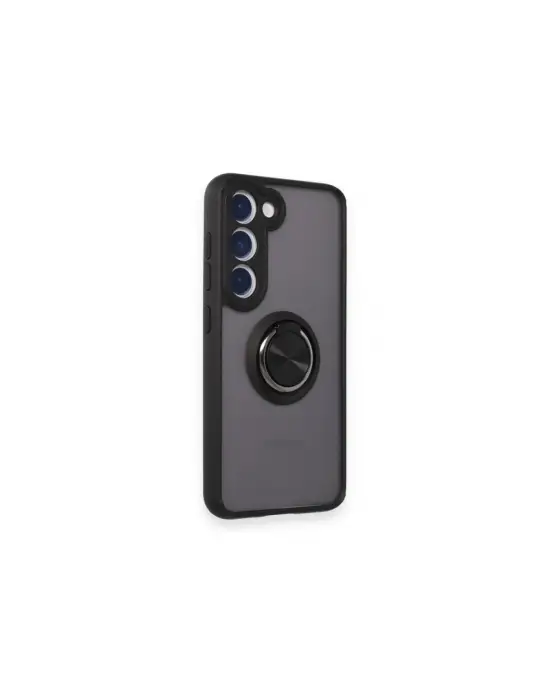 Samsung Galaxy S24 Fe Kılıf Montreal Yüzüklü Silikon Kapak - Siyah