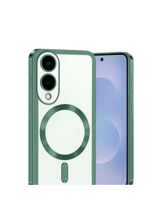 Samsung Galaxy S25 Edge Kross Magneticsafe Kapak - Koyu Yeşil