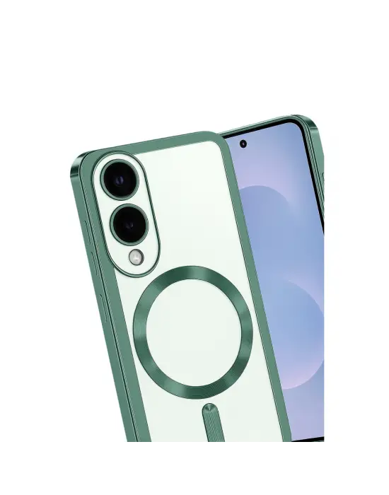 Samsung Galaxy S25 Edge Kross Magneticsafe Kapak - Koyu Yeşil