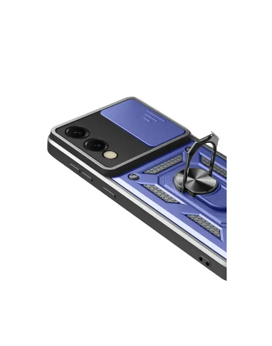 Samsung Galaxy S25 Edge Pars Lens Yüzüklü Silikon - Lacivert
