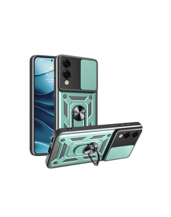 Samsung Galaxy S25 Edge Pars Lens Yüzüklü Silikon - Yeşil