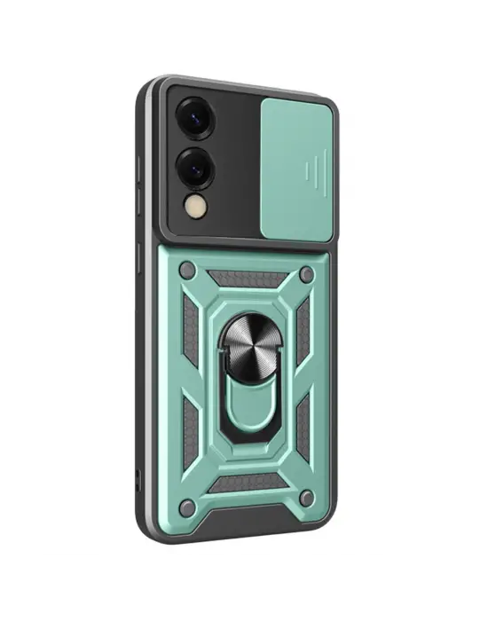 Samsung Galaxy S25 Edge Pars Lens Yüzüklü Silikon - Yeşil