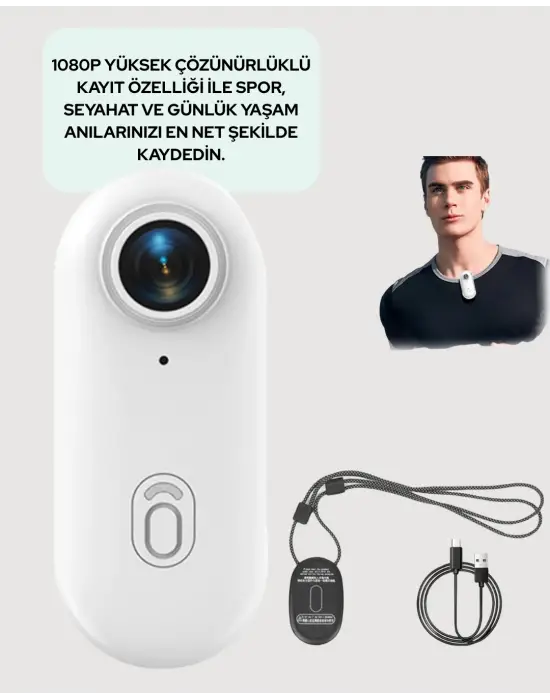 Şarj Edilebilir Uzun Ömürlü Mini Spor Kamera Full Hd